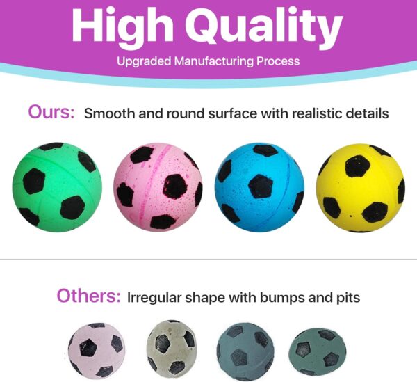 SPOT Sponge Soccer Ball Cat Toys - Interactive and Colorful Plush Toy, Fun for Cats and Kittens to Bat and Chase, Keep Cats Entertained - 1.5" Assorted 4- Pack - Image 6