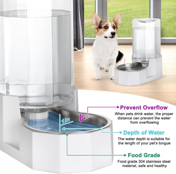 RIZZARI Automatic 6.3L Gravity Pet Water Dispenser with Stainless Steel Bowls, 100% BPA-Free,Safe and Large Capacity, Suitable for Small and Medium-Sized Cats and Dogs (6.3L without Filter) - Image 5