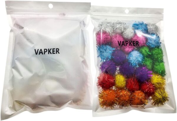 30 Piece Assorted Color Sparkle Balls Cat's Favorite Toy Tinsel Pom Poms Glitter - Image 4