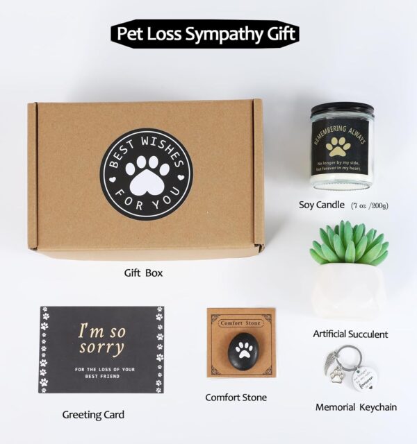 LESEN Loss of Dog Pet Sympathy Gift,Dog Memorial Gifts,Dog Passing Away Gift,Pet Cat Remembrance Gift Basket for Dogs Lovers Friends Family - Image 2