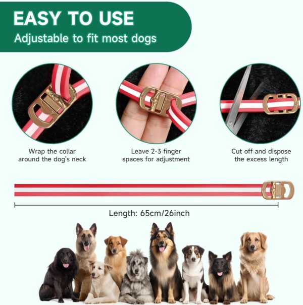 4 Pack Flea Collar for Dogs, Adjustable Flea and Tick Collar for Dogs, 32-Month Flea and Tick Prevention for Dogs, Dog Flea and Tick Collar, Water-Resistant Dog Flea Collars, Red & White - Image 6