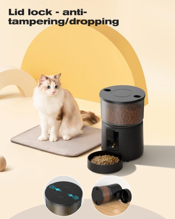 WiFi Automatic Cat Feeder: 2.4G/5G App Control Dog Food Dispenser - Auto Timer Cats Feeders - Smart Timed Feeding Supplies - Automated 3 Litter Puppy Electric - Multiple Animal - BEMOONY - Image 6