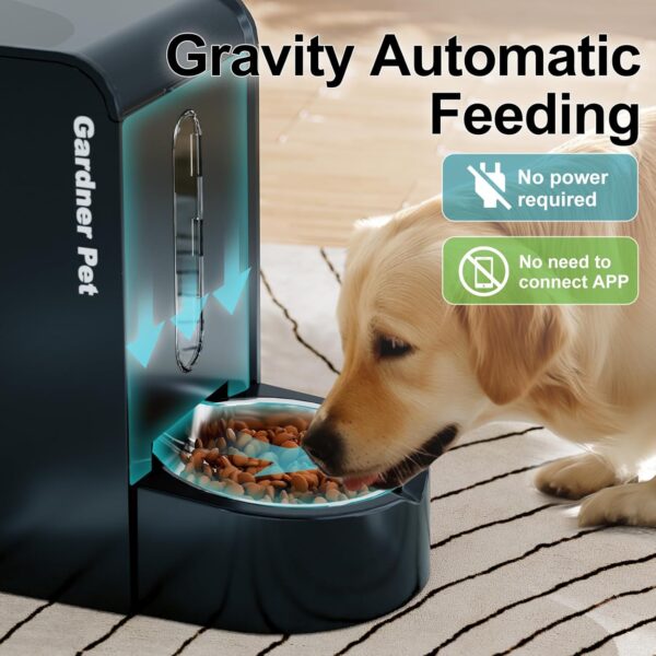 Automatic Gravity Pet Feeder, 1.8 Gallons*2 Dog Feeder and Water Dispenser Set, 2-in-1 Automatic Feeder and Stainless Steel Water Dispenser for Dogs, Cats, Rabbits, Puppies (Dark Blue) - Image 3