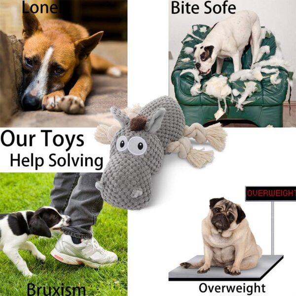 Sedioso Dog Toy, Large Dog Squeaky Toys, Stuffed Animal Dog Plush Toy for Puppy, Small, Middle, Large Dogs (Donkey(Grey)) - Image 5