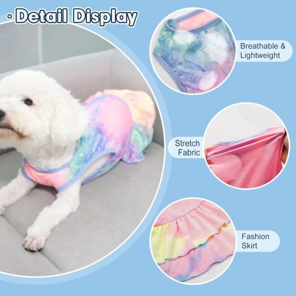 cyeollo 2 Pack Dog Dress Tie Dye Soft Dog Clothes Stretchy Breathable Spring Summer Dog Dresses for Small Dogs Cats Apparel - Image 2