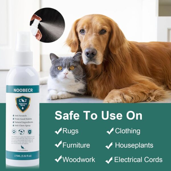 Cat Deterrent Spray, 175ML. Cat Deterrent Indoor for Cat and Kittens. Cat Deterrent Indoor & Outdoor Training Aid for Furniture, Sofa, Rugs, Curtain. Cat Scratch Furniture Protector. - Image 4