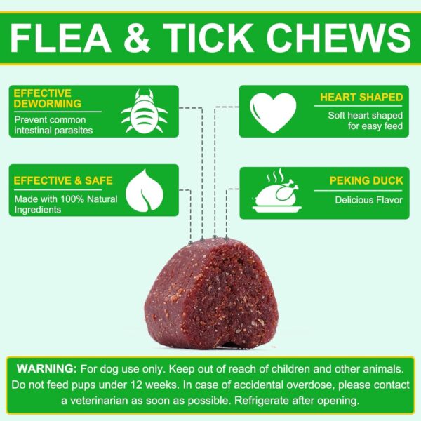 Flea & Tick Prevention for Dogs Chewable, Natural Flea and Tick Supplement for Dogs, 150 Flea and Tick Chews for Dogs, Oral Flea Pills for All Breeds and Ages Dogs - Image 3