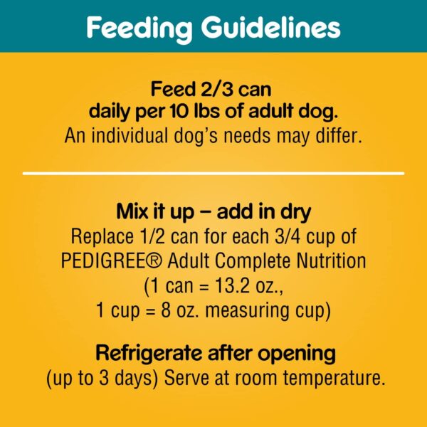 PEDIGREE CHOPPED GROUND DINNER Adult Canned Soft Wet Dog Food, Chicken & Rice Dinner, 13.2 oz. Cans (Pack of 12) - Image 6