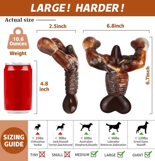 Dog Chew Toys for Aggressive Chewers Indestructible Dog Toys,Bacon Flavored,Tough Dog Bone Toys for Medium/Large breed Dogs, Best Extreme Chew Toys to Keep Them Busy - Image 4