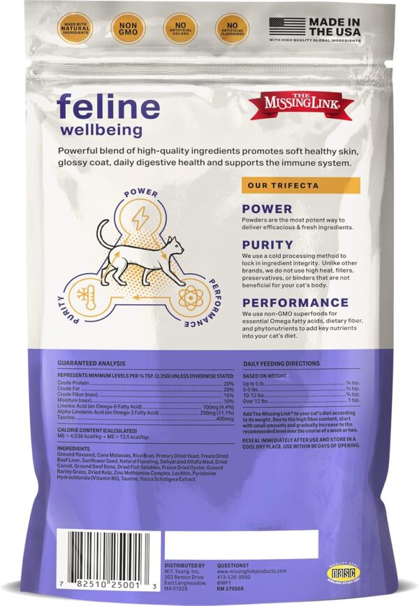 The Missing Link Feline Superfood Supplement Powder 6oz Bag, Veterinarian Formulated, Balanced Omega 3 & 6 for Healthy Skin & Coat, Digestion, Immunity & Overall Cat Health - Image 4