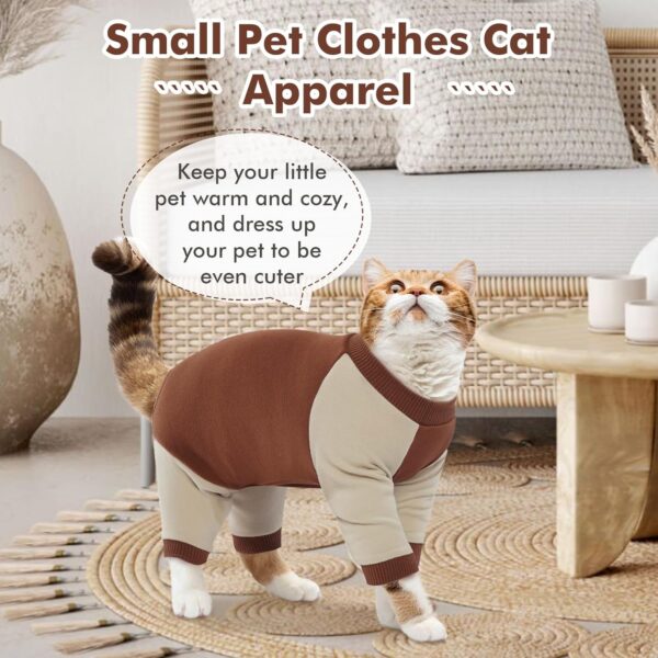 DENTRUN Cat Recovery Suit, Kitten Hair Sticky Onesie, Surgical Cone Alternative Shirts for Female Male Cat Recovery After Surgery, Cat Hair Spreading Prevent Clothes Pajama Apparel for Cats Only - Image 8