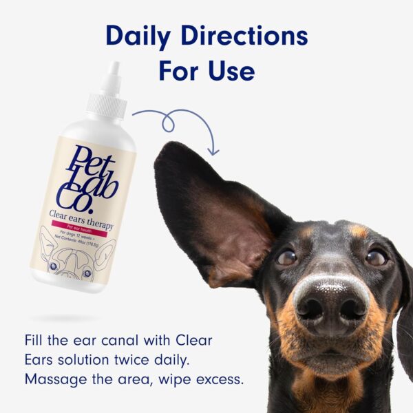 Petlab Co. Clear Ears Therapy Ear Cleaner for Dogs - Supporting Yeast, Itchy Ears & Healthy Ear Canals - Alcohol-Free Dog Ear Wash - Optimized Dog Ear Cleaner Solution - 4 oz. Pack of 2 - Image 4