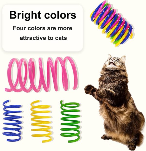 AGYM Cat Toys, 30 Pack Cat Spring Toys for Indoor Cats, Colorful & Durable Plastic Spring Coils Attract Cats to Swat, Bite, Hunt, Interactive Toys for Cats and Kittens - Image 4