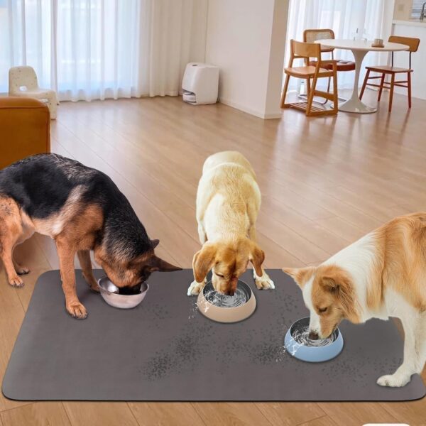 Quick Dry Absorbent Dog Food Mat, 36 x 23 in Diatom Anti-slip Mud Dog Water Bowl Mat, No Messy Pet Feeding Mat Dog Supplies for Large and Multiple Dogs - Image 5