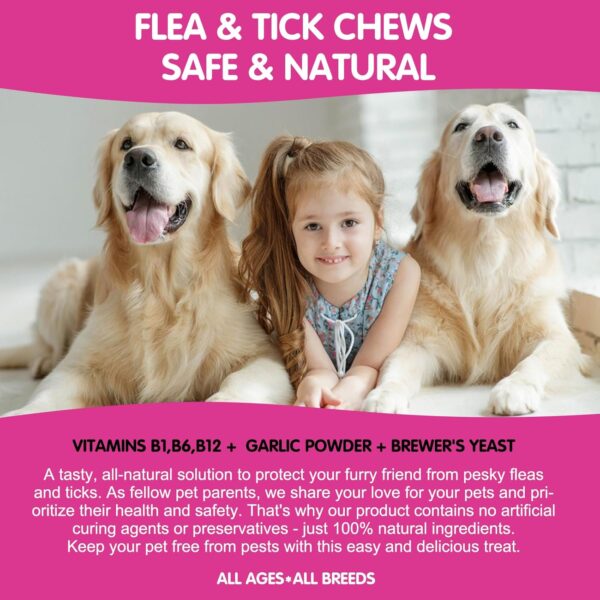 120 Chews Flea and Tick Prevention for Dogs Chewable,All Natural Dog Flea & Tick Control,Chews Dog Flea & Tick Control Supplement,100% Natural Flea and Tick Supplement for Dogs - Image 7