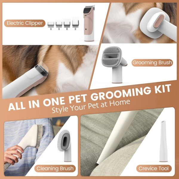 Dog Grooming Vacuum – Dog Hair Vacuum for Shedding Grooming, Pet Vacuum Grooming Kit with 11000Pa Suction Power – includes 4 Grooming Tools for Dogs and Cats – Perfect for Pet Grooming, PG50. - Image 2