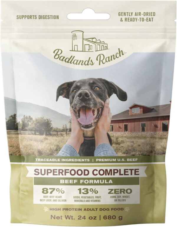 by Katherine Heigl- Superfood Complete Beef Formula Adult Dog Food, Air-Dried, High Protein, Zero Fillers, Superfood Nutrition (24 oz.)