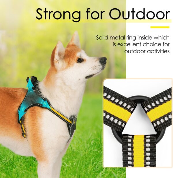 ThinkPet Yellow Small Dog Harness, Camouflage Step in, No Pull & Escape Proof, Breathable Mesh, Reflective, Front Clip for Puppy Training Walking Hiking - Image 4