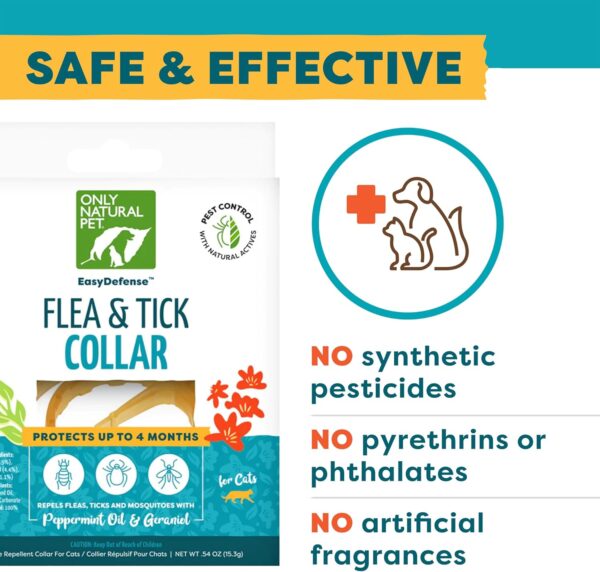 Only Natural Pet EasyDefense Flea & Tick Cat Collar - Feline Flea Collars Flea and Tick Control - Pet Flea Care That Protects up to 4 Months - for Cats (Single) - Image 5