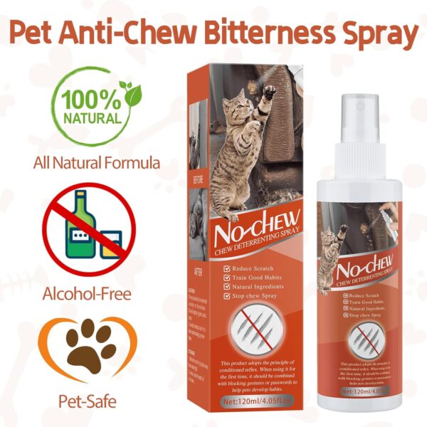 Cat Deterrent Spray. Cat Repellent Indoor for Cat and Kitten. Effective Cat Repellent Spray Training Aid for Furniture, Curtain, Sofa, Floor, Plant, Rugs, Indoor and Outdoor Use. 120ML - Image 5