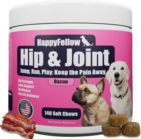 Hip and Joint Supplement for Dogs - Mobility Aids Glucosamine Chondroitin for Dogs Arthritis Pain Relief Anti Inflammatory, Small Large Breed Advanced Support, Pain Relief, 140 Soft Chews