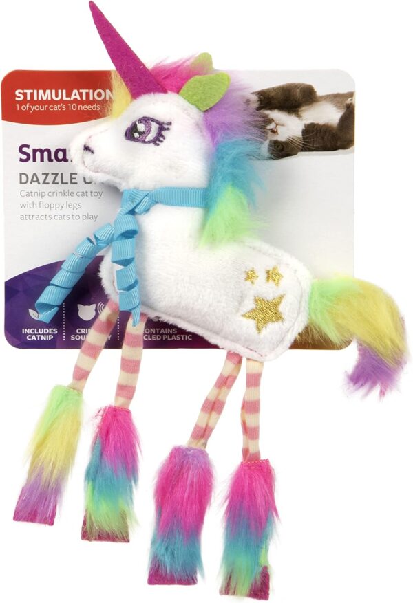 SmartyKat Dazzle Unicorn Crinkle Plush Catnip Cat Toy - White, One Size - Image 6