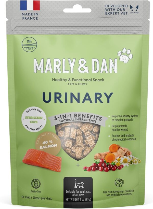 Marly & Dan Salmon Treats for Cats with Brewers Yeast & Green Tea, Urinary Recipe