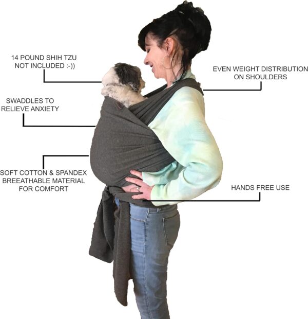 Pet Carrier Sling | Front | Adjustable Hands Free Front Facing Dog Pouch | Relieves Your Pet's Anxiety and Stress - Image 2