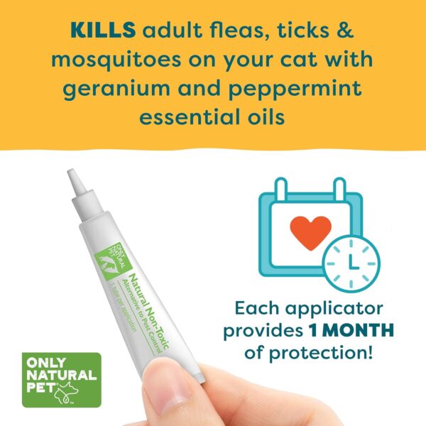 Only Natural Pet Flea and Tick Prevention for Cats - EasyDefense Flea Remedy - Natural Flea Control Squeeze-On Drops - Tick and Flea Protection - Three Months Supply (Single) - Image 3