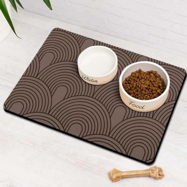 Dog Food Mats for Floors Absorbent, Pet Cat Food Mat - Quick Dry Dog Bowl Mats for Food and Water, Eco-Friendly Boho Pet Supplies