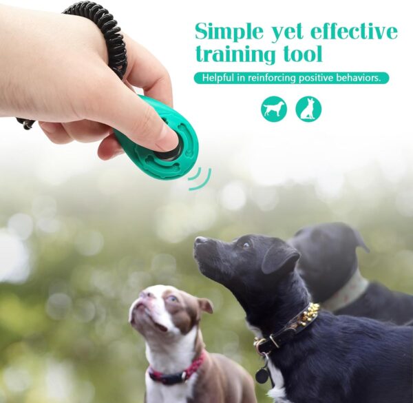 2pcs Dog Training Clickers with Wrist Strap and Clasp, Lightweight Durable Pet Trainer Clear Sound Pup Training Clicker for Dog Puppy Cat, Gift for Pet Lovers (Black + Green) - Image 3