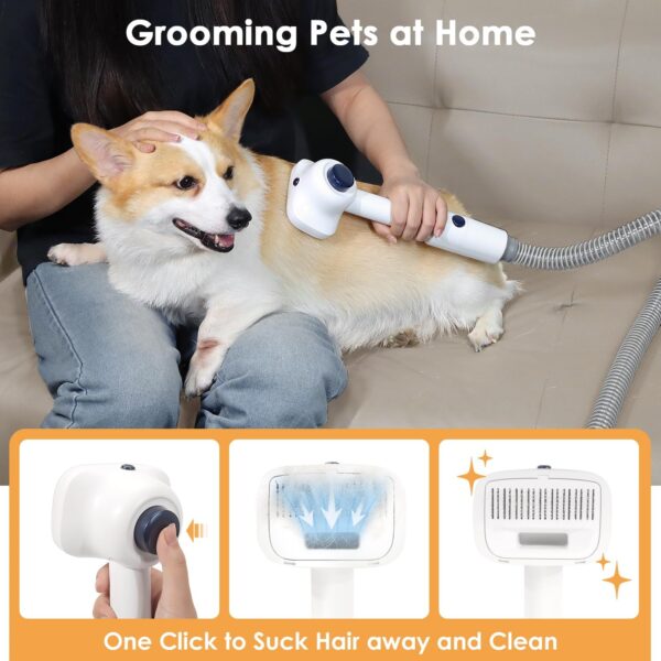 O'rengela Dog Vacuum for Shedding Grooming  Trimming - P10 Pet Hair Grooming Vacuum with Clippers Grooming Tools, Suction 99% Pet Hair for Dogs, Cats and Other Pet - Image 3