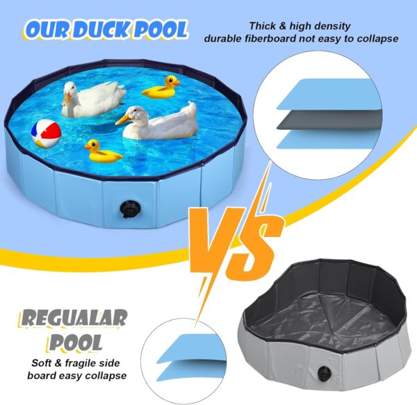 Mity rain Duck Pool, Collapsible Bath Tub for Duck Cooling, High Density Board Pool for Ducks Dogs Cats Kids Swimming 31.5in * 7.8in - Image 5