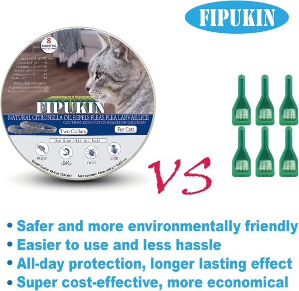 Natural Ingredients Flea Repellent Collar for Cats, Safe and Effective Flea and Tick Collar, Waterproof, 2*8 Months Protection, Free Comb and Tick Removal Tool, One Size Fits All, 13.8 Inches, 2-Pack - Image 8