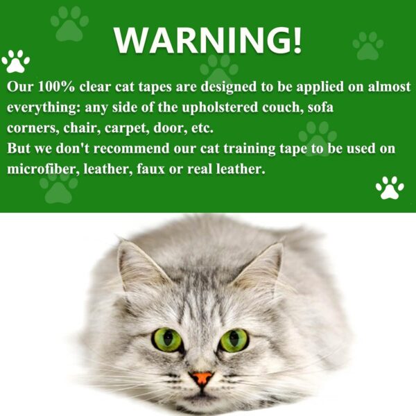 Anti-Scratch Cat Tape for Furniture - Stop Cat from Scratching Couch,Corners of Chair,Door Frame, Counter Top and Carpet,Clear Double Sided Tape for Cat Scratching Cat Training Tape 2.5" x 16 Yard - Image 6