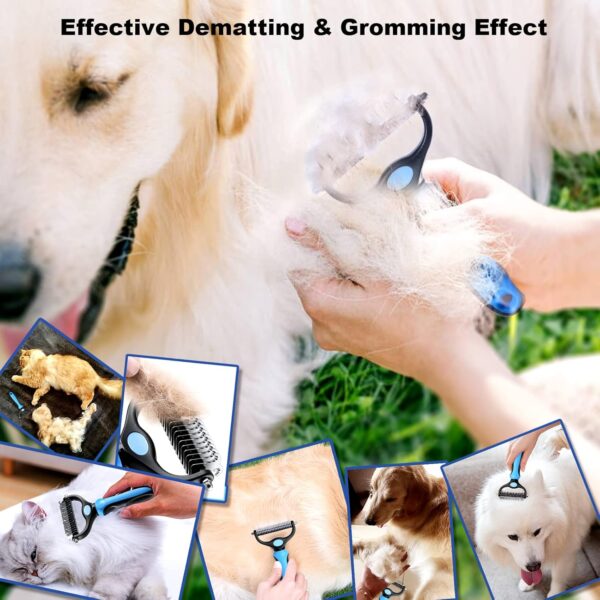 Dog Brush for Shedding, Sebtle Double Sided Undercoat Rake Comb for Dogs and Cats, Pet Grooming Brush for Small, Medium Dogs and Cats,Furminator Tool Remove 98% Mats, Tangles - Image 5