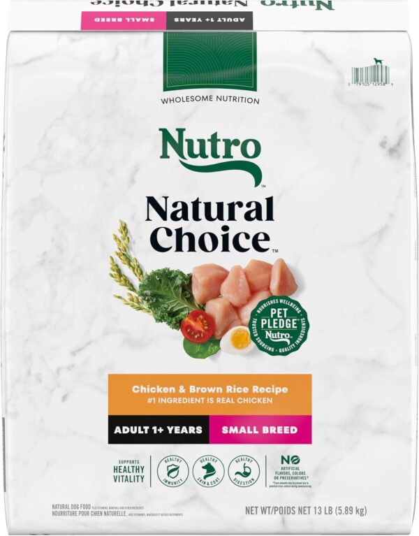 Nutro Natural Choice Adult Small Breed Dry Dog Food, Chicken and Brown Rice, 13 lbs.