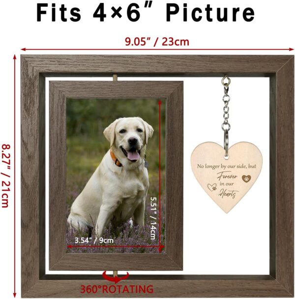 4x6 Rotating Dog Picture Frame - No Longer by Our Side but Forever in Our Hearts Pet Picture Frame - Image 6