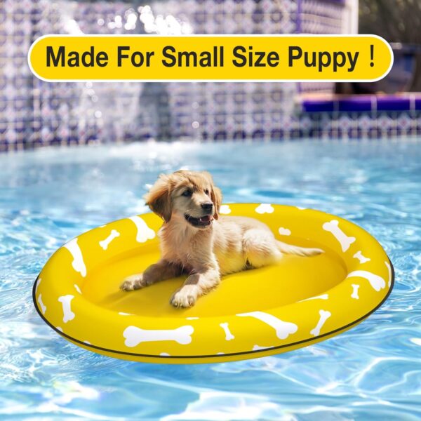 Pet Soft Dog Float Raft - Inflatable Dog Swimming Float for Summer (Small, Yellow Bones) - Image 6