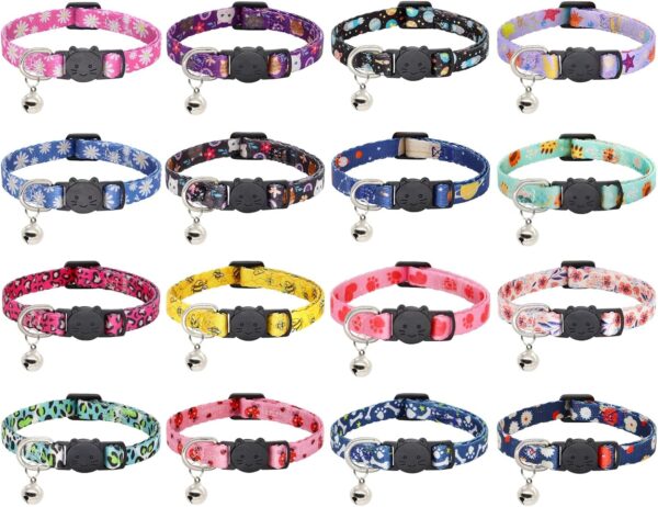 Cat Collar, 2 Pack Breakaway Collar with Bells, Safety Buckle Kitten Collars for Boy and Girl Cats, Star and Moon - Image 5