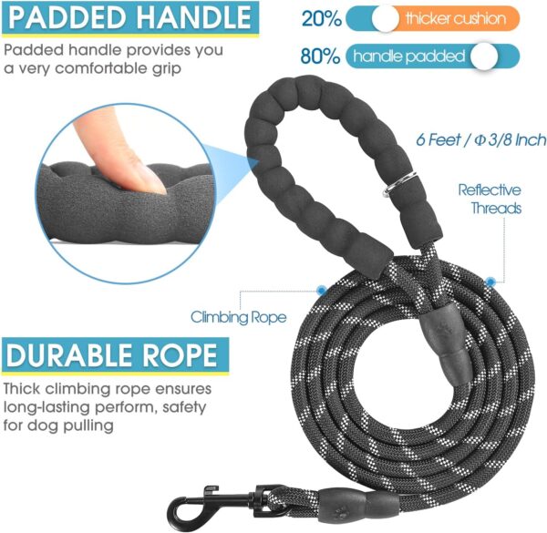 BAAPET Breathable Dog Harness for Small Puppy, Medium Dogs Step-in and Air Mesh with 6 Feet Reflective Rope Dog Leash (M - 6 FT x Chest (18~22''), Black) - Image 3