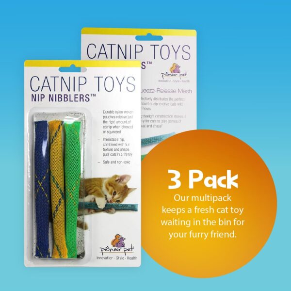 Pioneer Pet Nip Nibblers Catnip Toy – 3 Pack – Catnip Filled Toys For Indoor Cats -Teething Toy For Kittens That Bite And Chew - Image 7