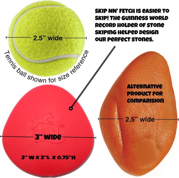 SKIP NN' FETCH Small/Medium Floating Dog Toys QTY 2 | Stone Skipping Meets Fetch | Fun for Swimming Pool, Lake, Beach, and Land | Perfect Floating Water Toys for Small/Medium Dogs | - Image 3