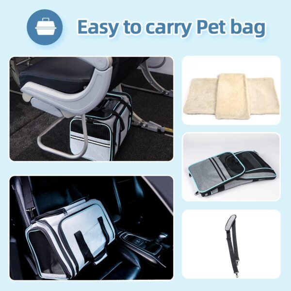 Cat/Dog Airline Approved Expandable Pet Carrier for Small Pets - Removable Pad, Pockets, TSA Compliant - Image 5