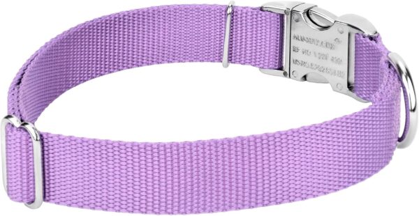 Country Brook Petz Premium Nylon Dog Collar with Metal Buckle for Small Medium Large Breeds - Vibrant 30+ Color Selection (Large, 1 Inch, Lavender) - Image 8