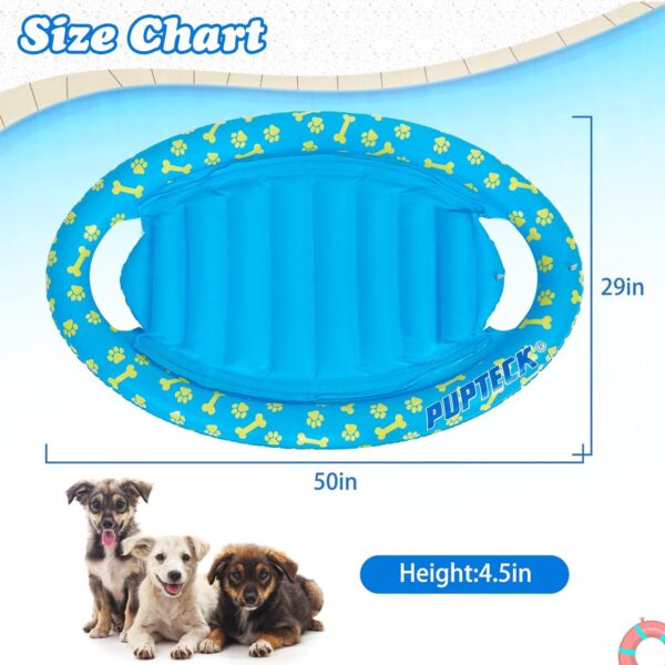 PUPTECK Inflatable Dog Pool Float - Portable Summer Pet Raft Floating Row Bed for Lake Swimming Outdoor Water Games Cooling - Image 2