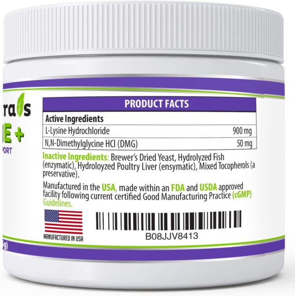 Trulysine Plus L-Lysine for Cats Immune Support Oral Powder 8oz/226g - Cats & Kittens of All Age, Sneezing, Runny Nose Squinting, Watery Eyes-Fish & Poultry Flavor (U.S.A)(225 Grams (900mg / Scoop)) - Image 3