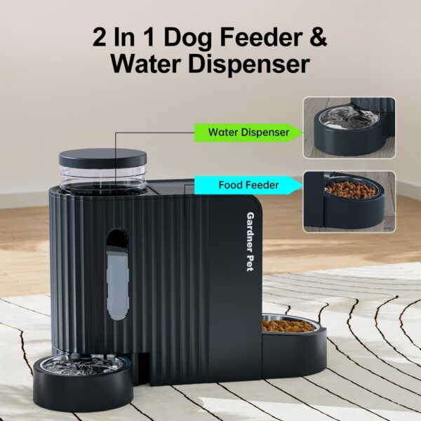 Automatic Gravity Pet Feeder, 1.8 Gallons*2 Dog Feeder and Water Dispenser Set, 2-in-1 Automatic Feeder and Stainless Steel Water Dispenser for Dogs, Cats, Rabbits, Puppies (Dark Blue) - Image 2