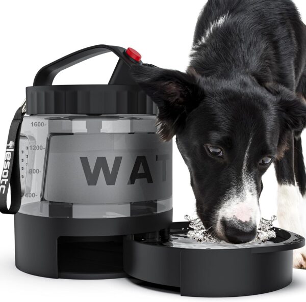 Dog Water Bowl Dispenser,Dog Water Bowl Travel for Hiking Dog Park Camping,56OZ Dog Water Dispenser with Pull-Out Travel Water Bowl for Dogs Travel Water Bowl Dispenser Pet Dog Water Bottle,BPA Free