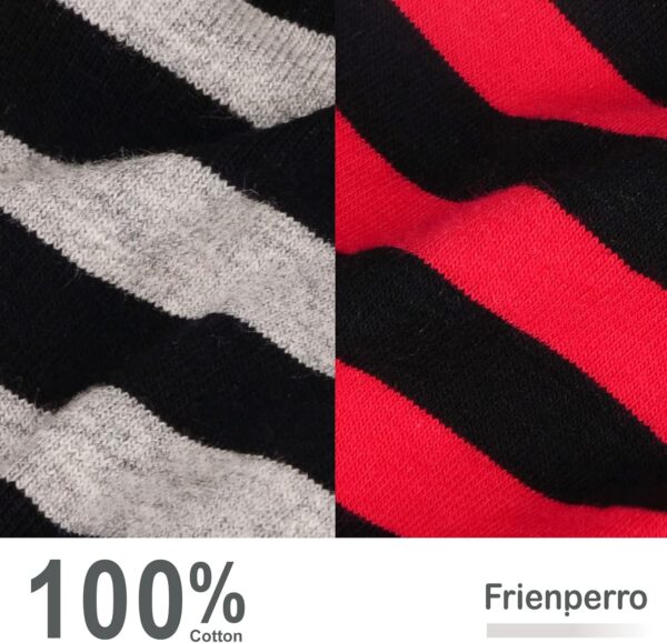 Frienperro Small Dog Shirt, 2-Pack Striped XXS Dog Clothes, Breathable Cotton Chihuahua Clothes for Small Dogs Girl Boy Yorkie, Small Pet Puppy Clothes Outfit Cat Vest,Red & Grey XXS - Image 3